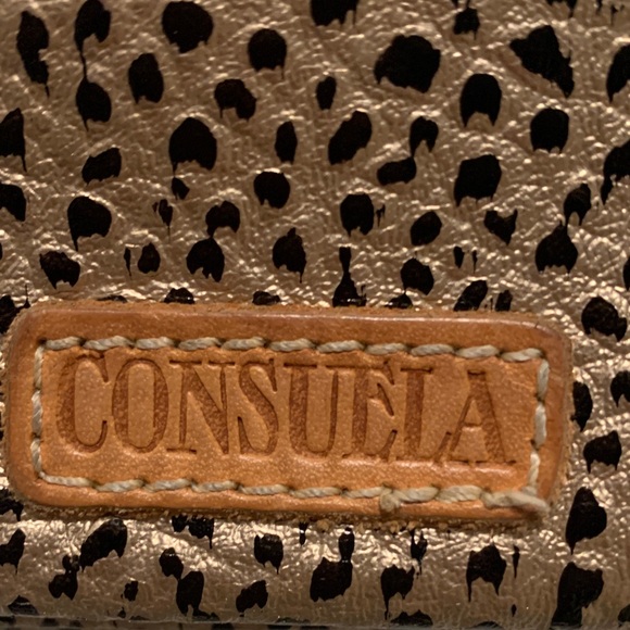 Consuela Wesley Uptown Crossbody Metallic Gold and Black Wristlet EUC - Picture 2 of 13